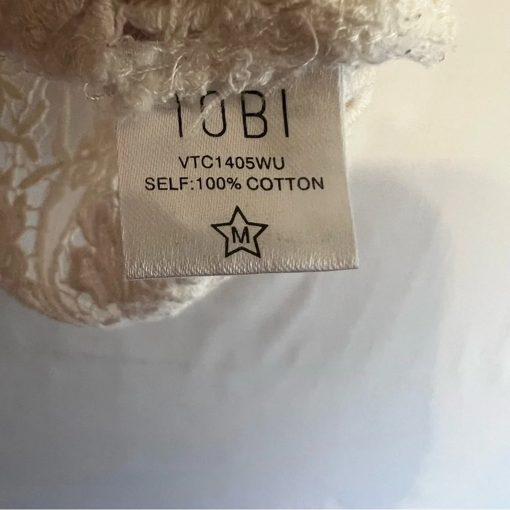 Tobi Sheer White Lace Blouse Top Size M Cottagecore Fairycore Romantic Cotton